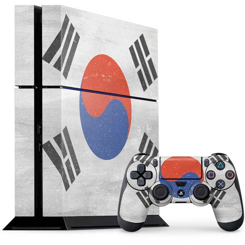 South Korean Flag Distressed PS4 Console and Controller Bundle Skin